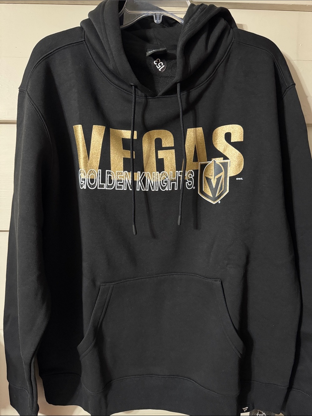 Fanatics Black and Gold Vegas Golden Knights Crewneck Hoodie